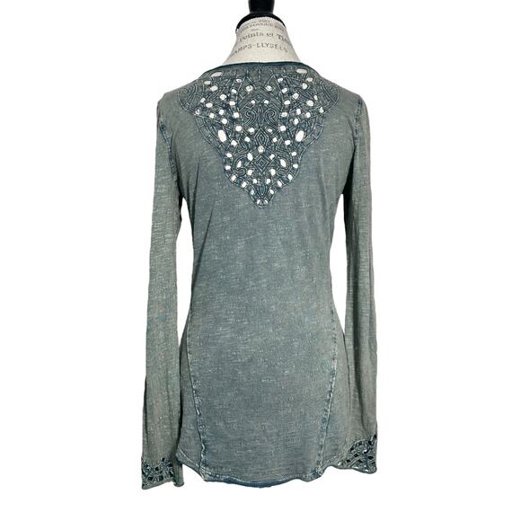 Free People | Women | Luna Embroidered Crochet Eyelet Long Sleeve Top | Medium - Picture 3 of 16